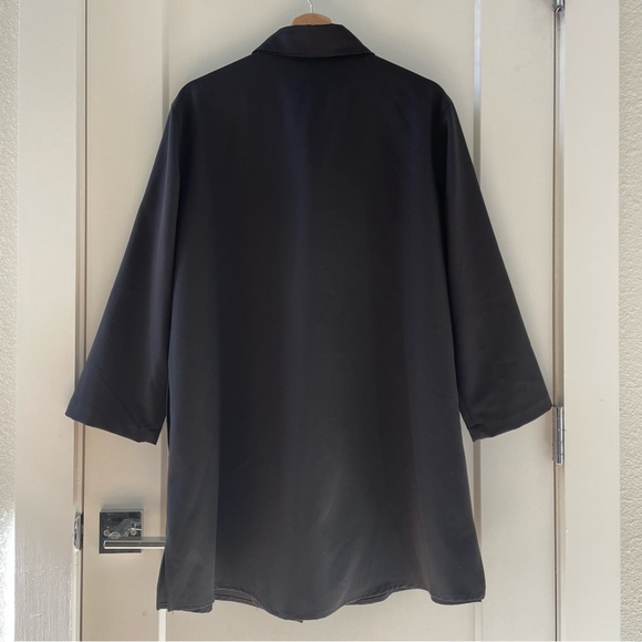 Caroline Rose Jacket Womens Lagenlook Unique Button 3/4 Sleeves Black Size 1X - Picture 3 of 9